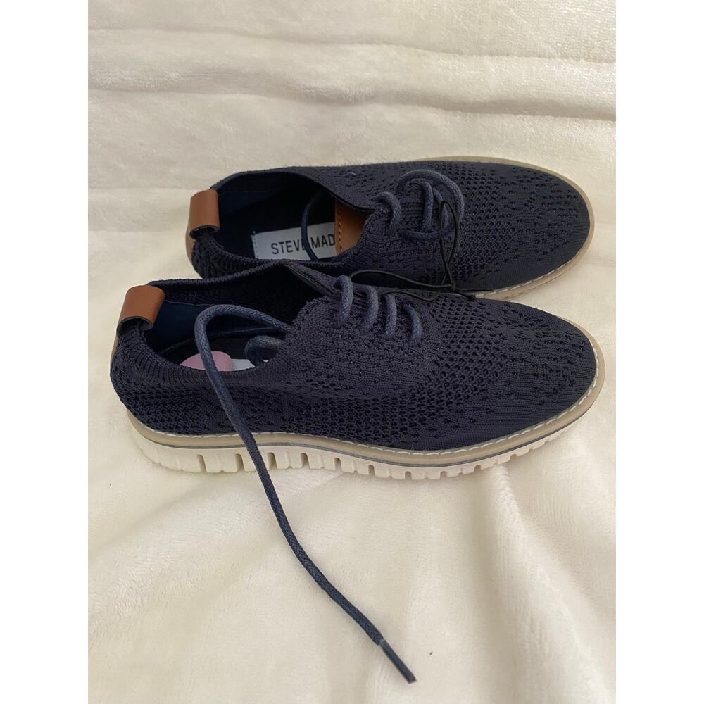 NWOT Steve Madden | Knit Upper Casual Oxford Sneakers | Navy | Kid's Size 12